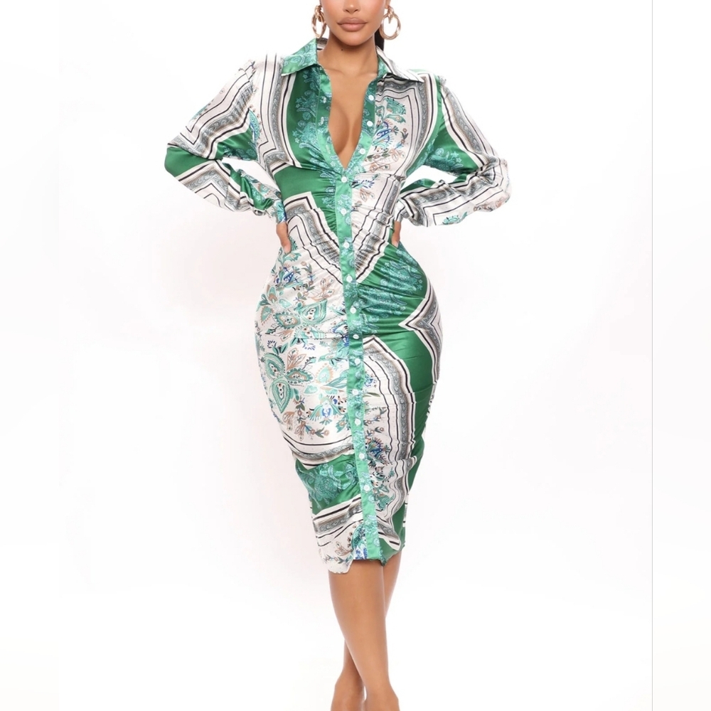Satin midi dress